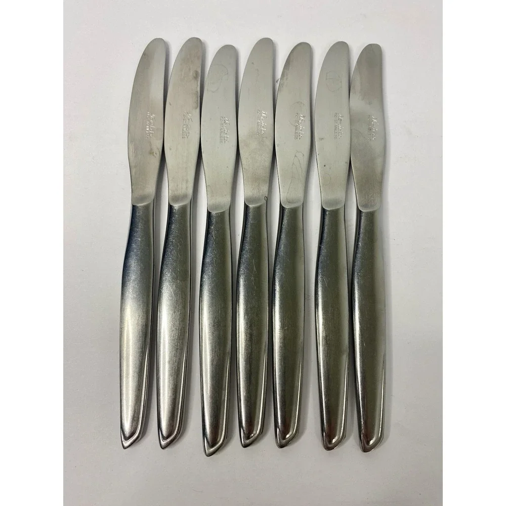 Noritake Fantasy Flat Handle Butter Spread Stainless Lot Of 7 6 7/8